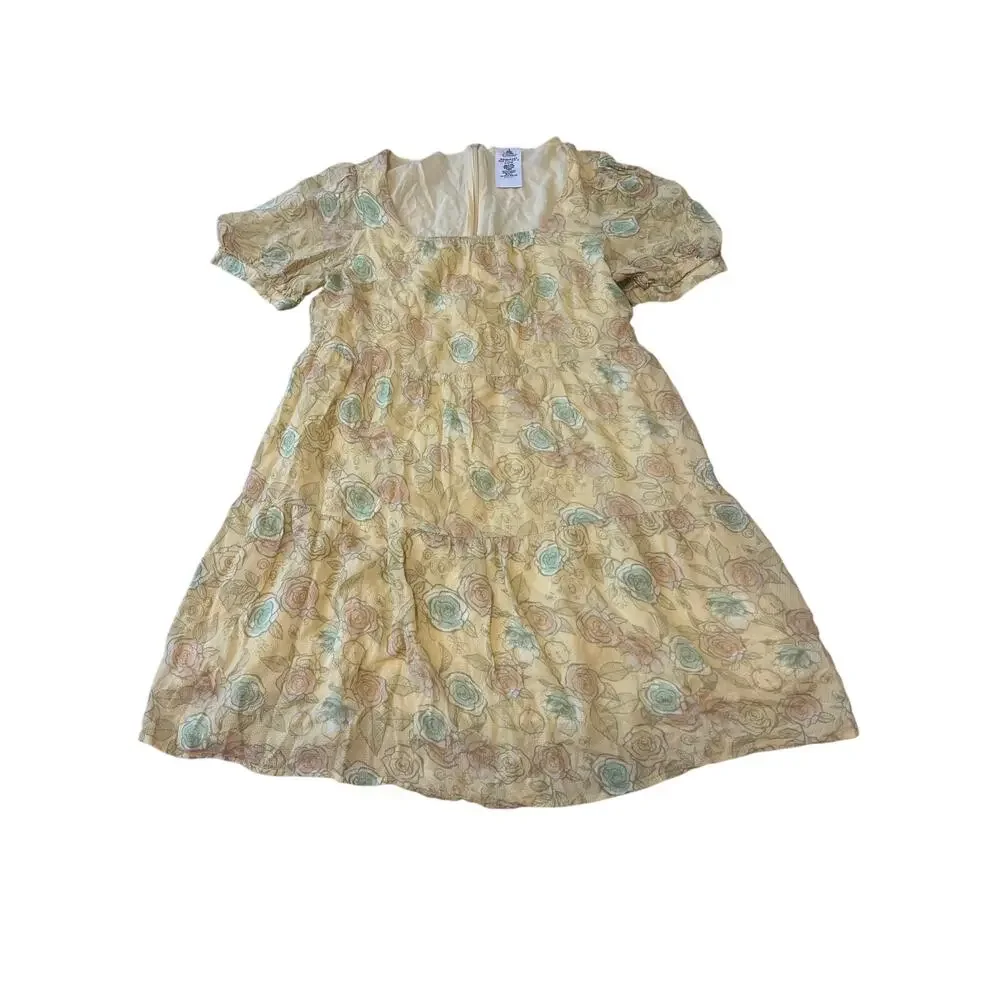 2022 Disney Parks Cinderella Floral Roses Mini Dress For Girls Size Medium